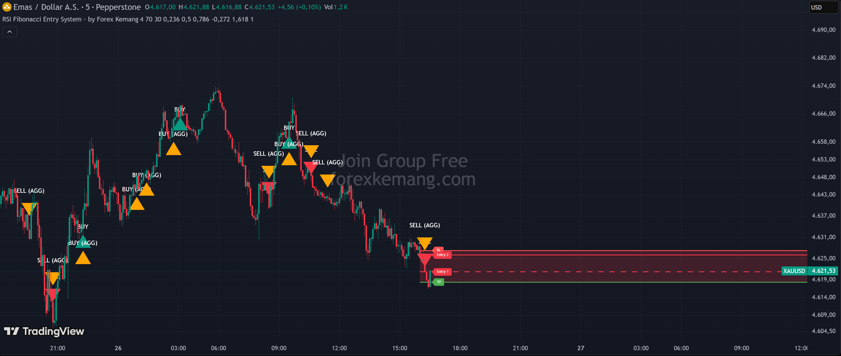 Gambar RSI Fibonacci Entry System